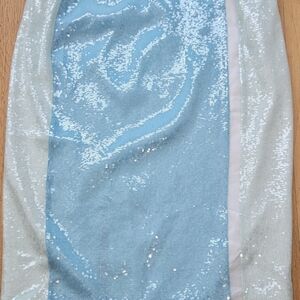 Sequin Mini Skirt Lafayette 148 New York Elegant Blue And Aquamarine Color